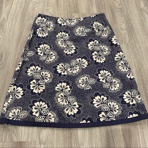 Floral Navy and White Women's Skirt